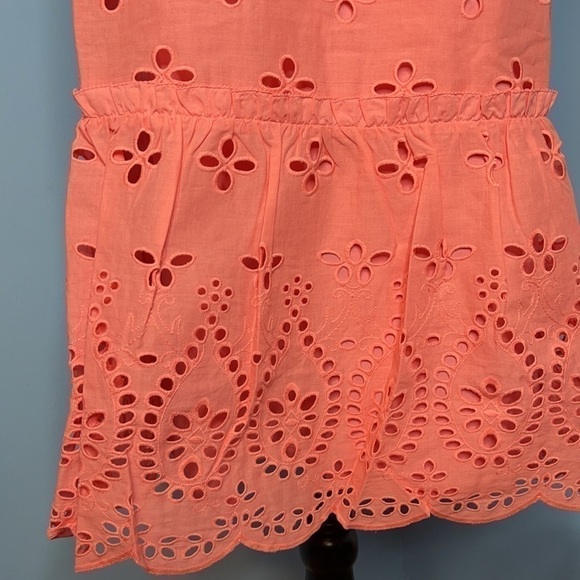 NEW Southern Tide Coral Pink Rowena Scalloped Eyelet Shift Dress US M - Picture 5 of 9